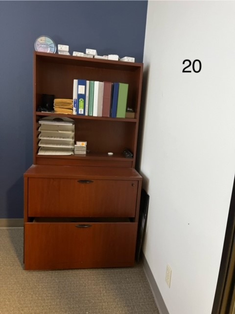 Short File Cabinet with Upper Shelves