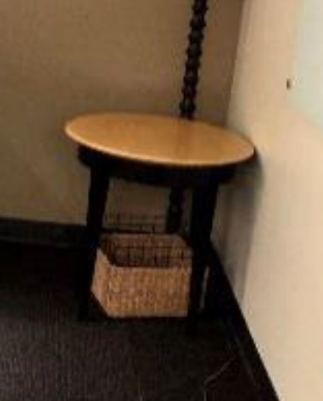 Wood Top Round Side Table