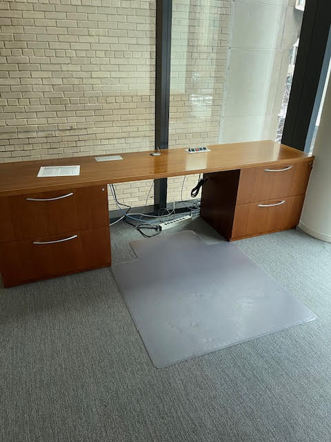 8' Wood Desk/Credenza with Peds