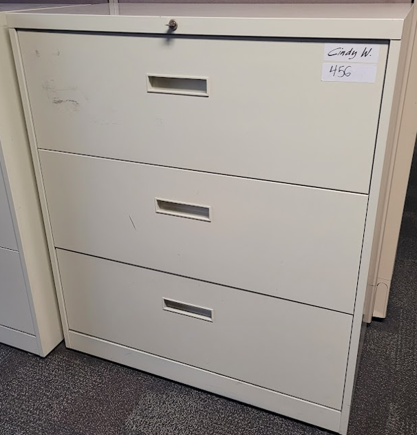 3-Drawer File Cabinet, 36  x  18  x  42"