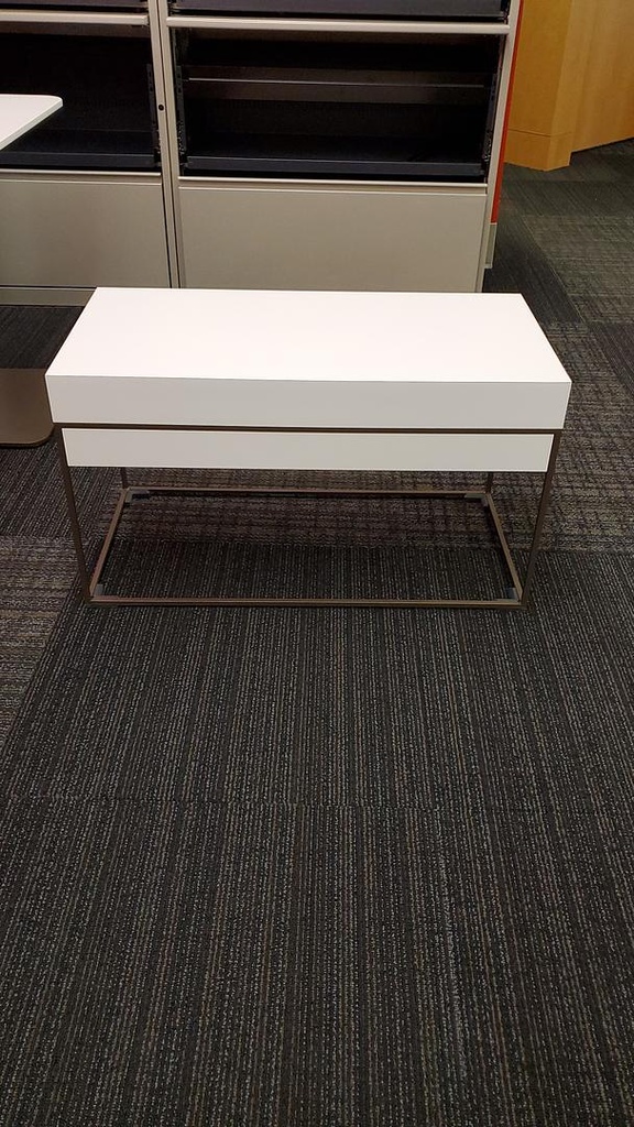 Rectangular Coffee Table, White/Bronze