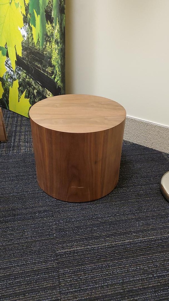 Wooden Round Side Table, Walnut