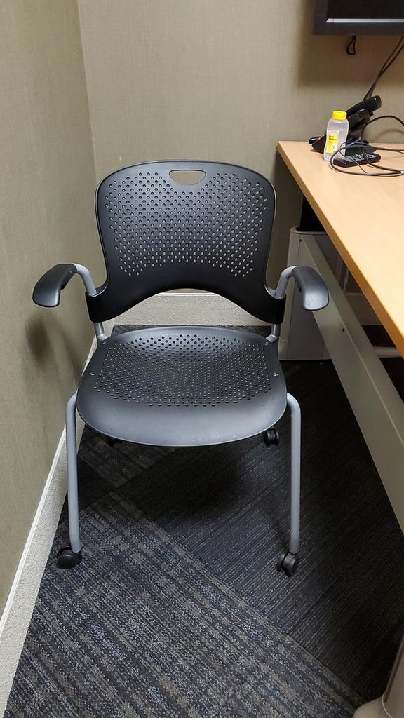 Herman Miller Mobile Plastic Guest Chair, Black, 71" x 30" x 27"-35"