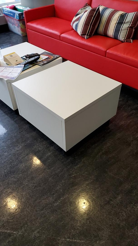 Square Coffee Table, White, 70" x 36"