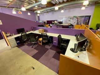 Workstation, purple/white