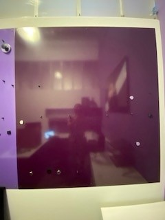 Plate, purple/grey, wall-mounted