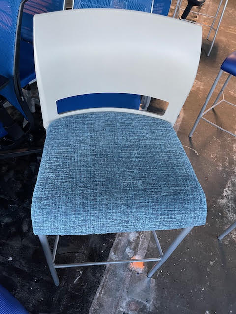 Blue Fabric Stool