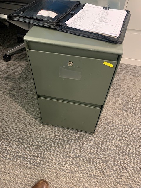 2 Drawer Green Pedestal