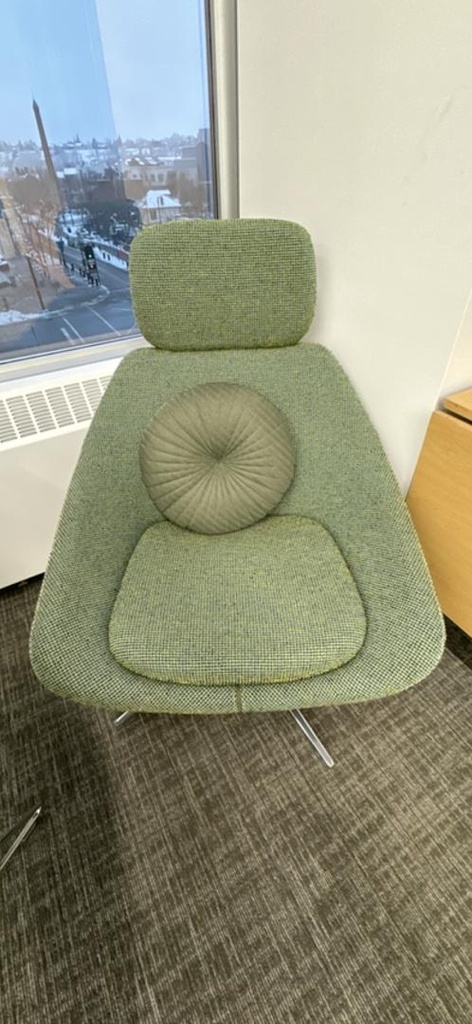 Fabric Reception Seating with Headrest, Green