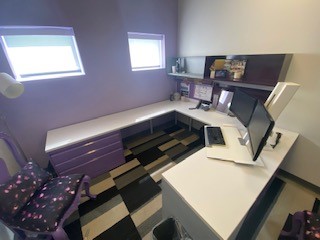 U-Shaped Desk, white/purple