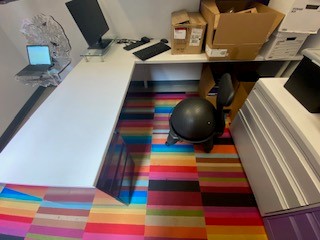 L-Shaped Desk, white/purple