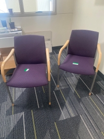 Purple Wood And Metal Guest Chair