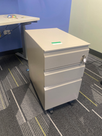 Beige Mobile Pedestal