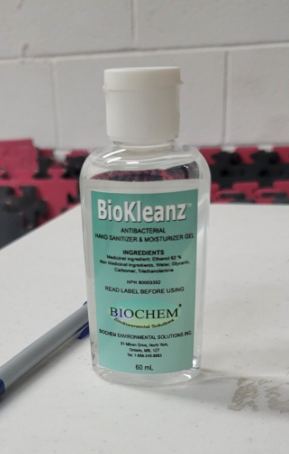 Box of expired hand sanitizer, 60mL bottles - 24 per box