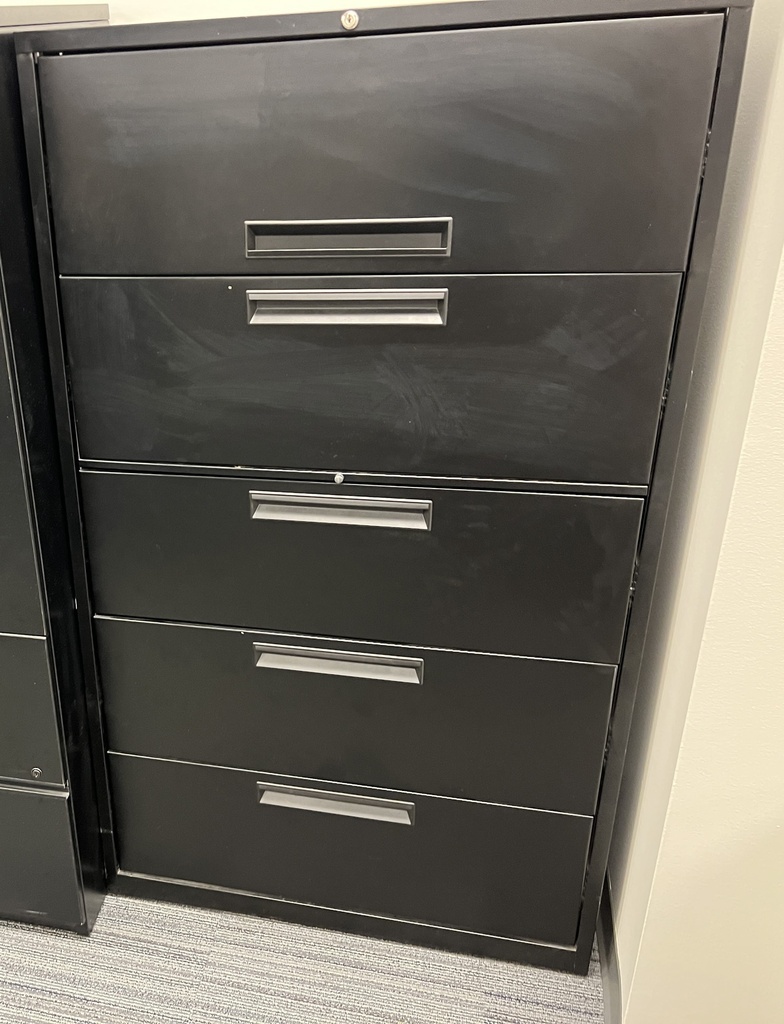 Black 5-Drawer Filing Cabinet