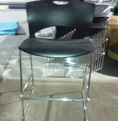 Black Guest Stool with Metal Legs