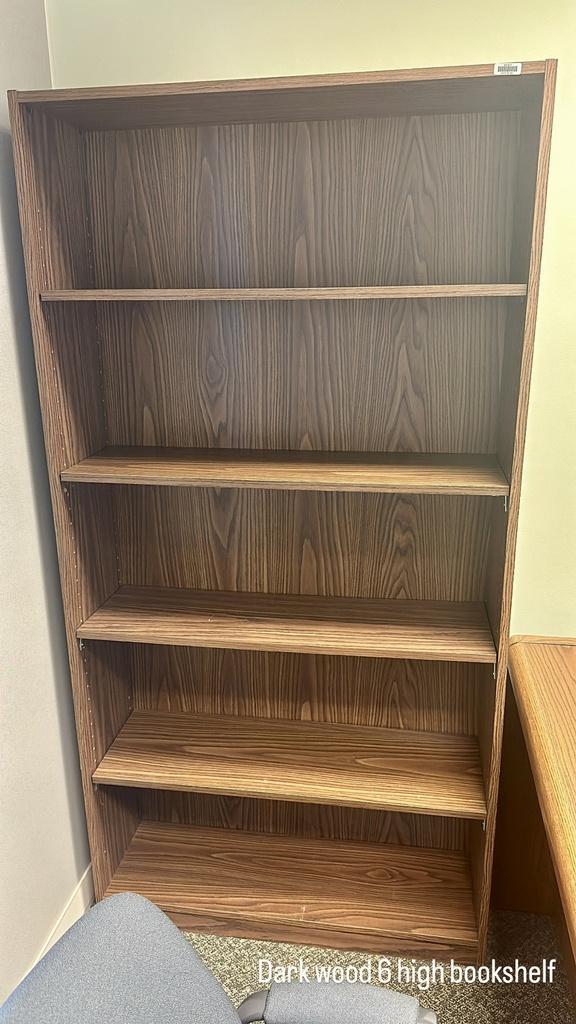 6H Dark Wood Bookshelf