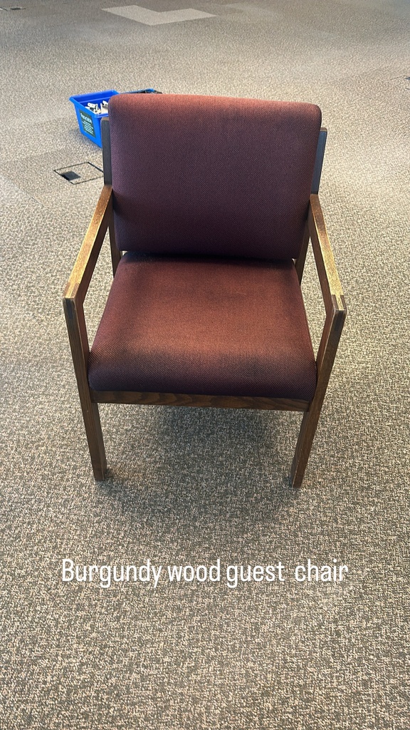 Burgundy Wood Guest Chair