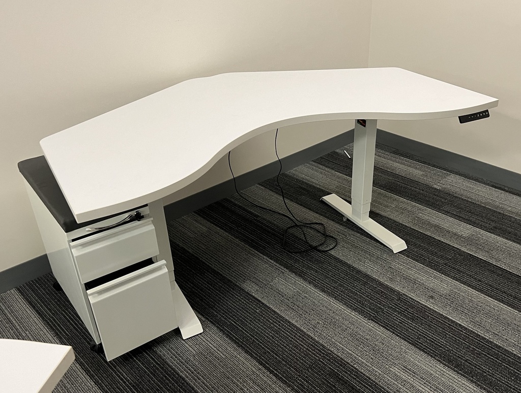 White Sit-Stand Table