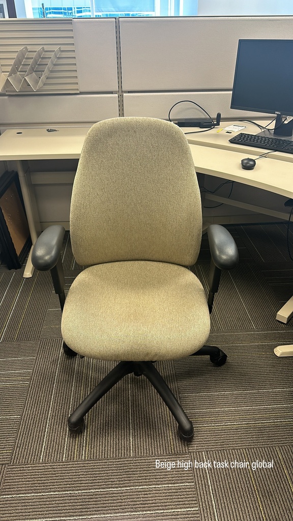 High-back beige task chair