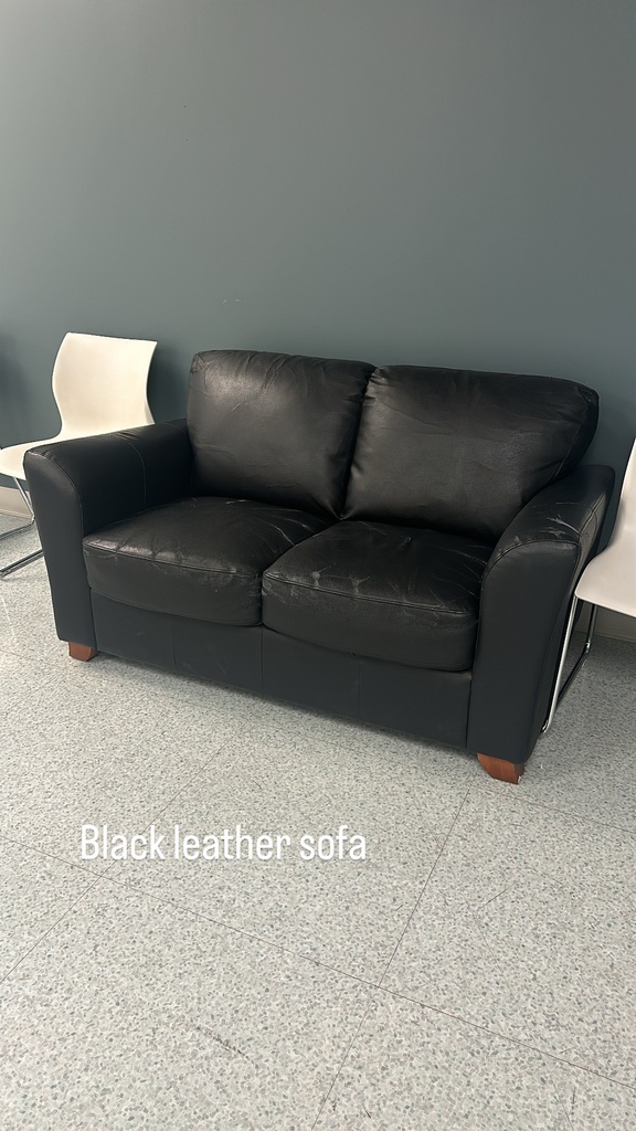 Black leather sofa (some damage)