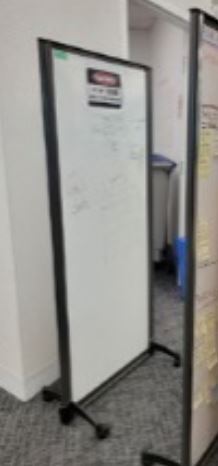 Mobile whiteboard, black frame, 29" W x 66" H