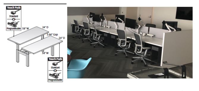 Haworth Planes height-adjustable 2-sided desk, 30 x 46"