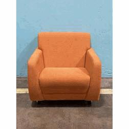 1223/NC - Sela ORANGE Lounge Chair And A Half, Non-Contrast, Sled Base (31Wx33Dx29H)
