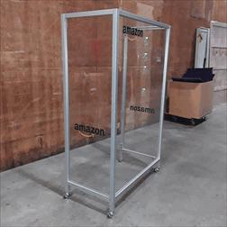 COVID-19 U-Shaped Plexi Screens W/Casters and Temperature Holes (45Wx72Hx21D)