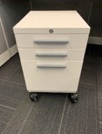 White Storage Pedestal with 3 Drawers