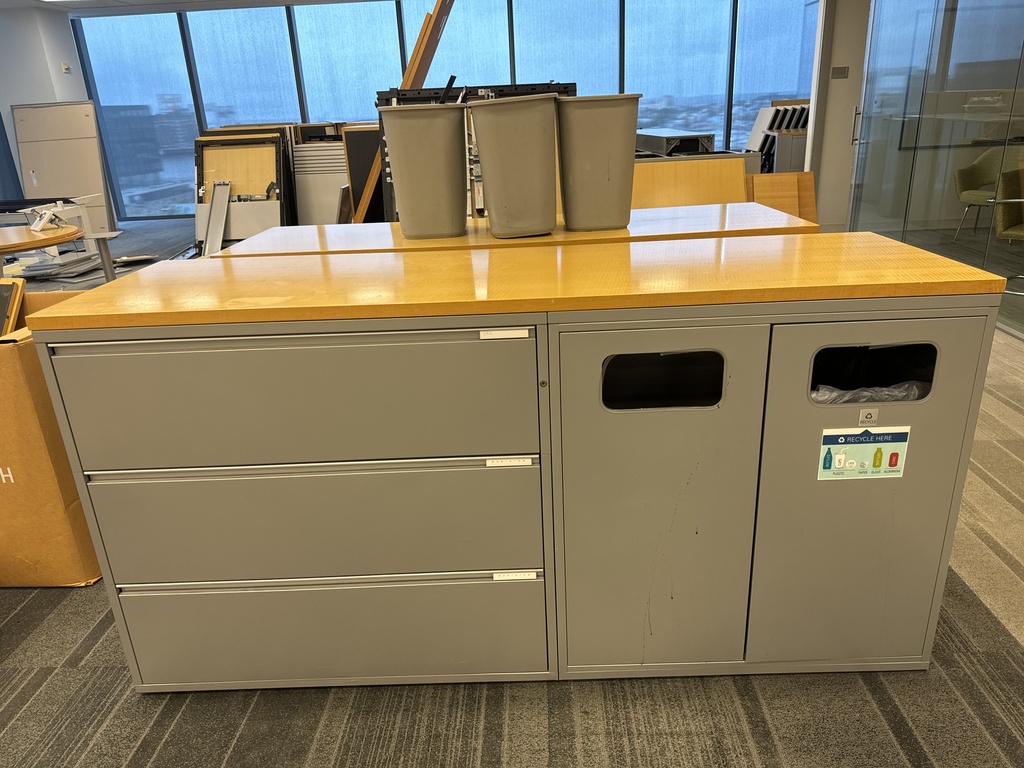 Filing Cabinet with Waste Receptacles 