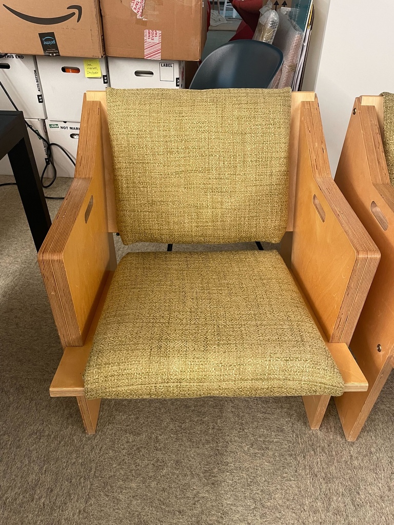 Lime Green Upholstered Wood Chair