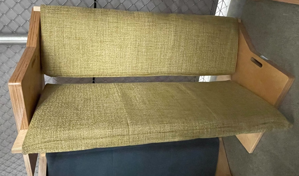 Light Green Upholstered Wood Bench