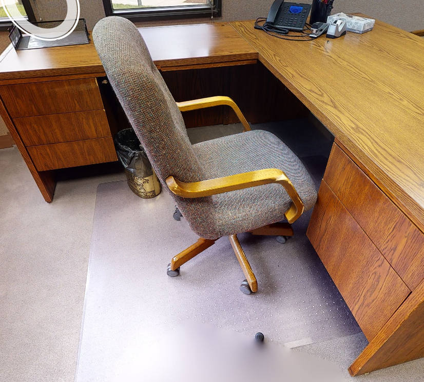 Grey Task Chair w/ Wood Arms