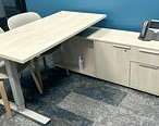 L-Shaped Desk w/adjustable height (LH) (one piece) (58 W X 29 D | Credenza 64 W X 16 D)