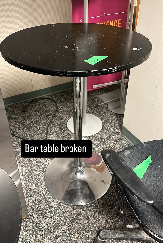 Black Bar Table (broken) - recycle