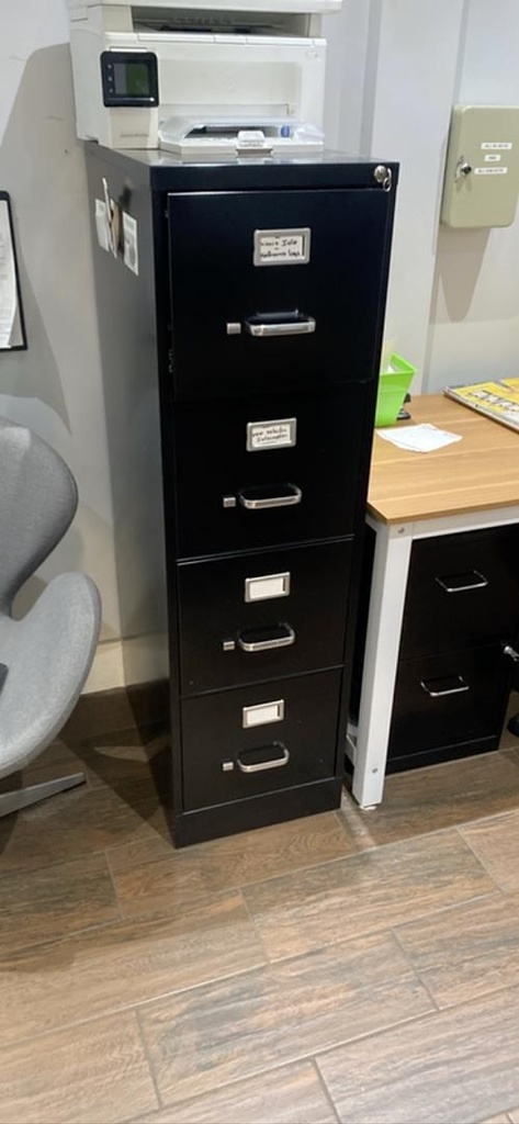 4 drawer file cabinet - 15”x22”x52”