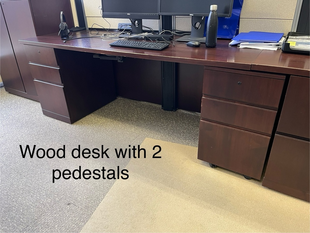 Wood Desk with 2 pedestal