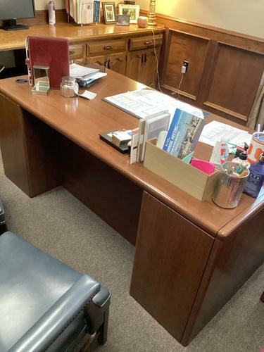 Wood Desk w/ Storage (72w x 29 1/2h x 36d)