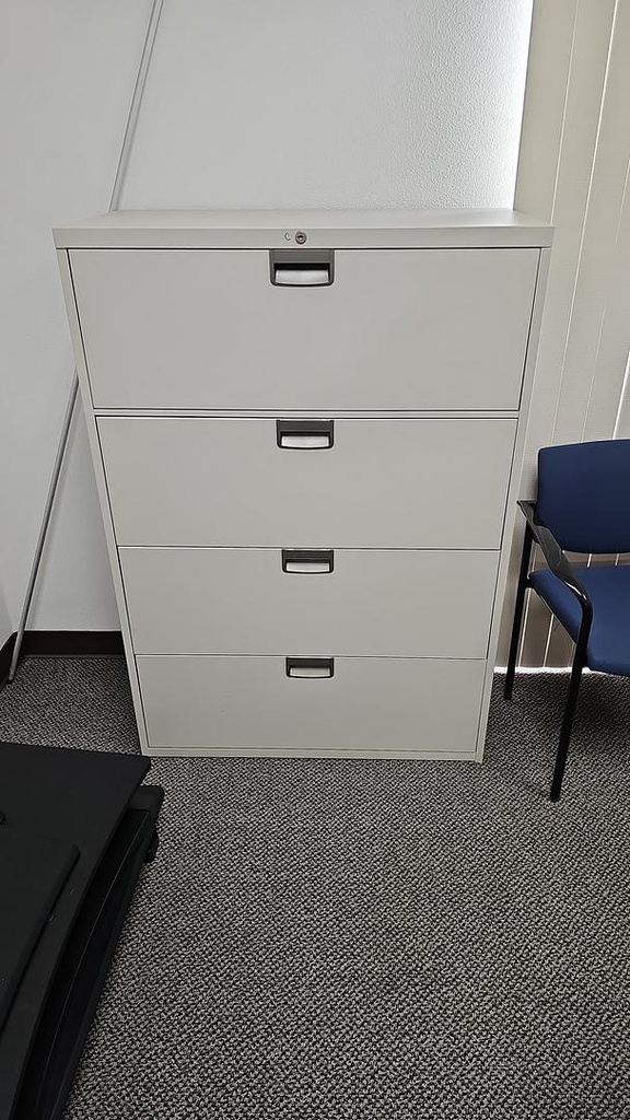4-Drawer White File Cabinet