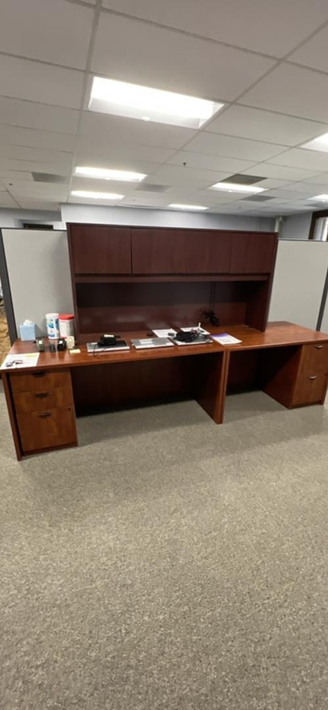 Desk w/ Return &amp; Overhead Storage