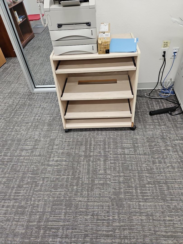 Beige Shelf with wheels