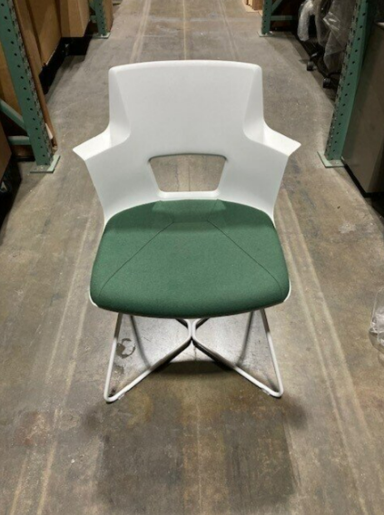 Side Chair, Turnstone, White base, back/Green seat