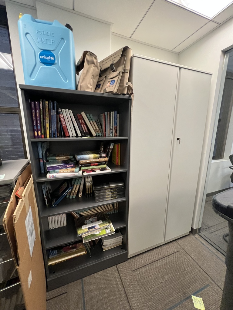 Grey Metal Bookcase