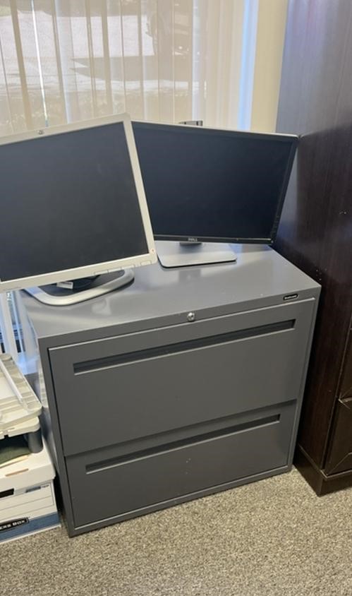 2-Drawer Dark Grey File Cabinet 