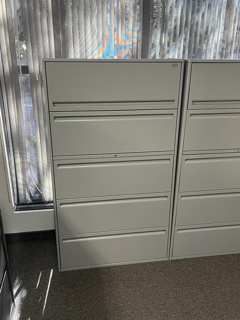 5-Drawer Grey File Cabinet