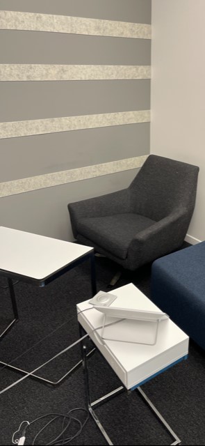 West Elm Dark Grey Swivel Lounge