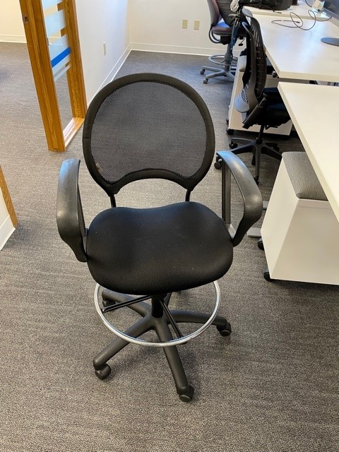 Black Stool with Silver Ring