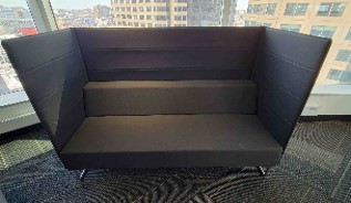 Black Loveseat with High Back