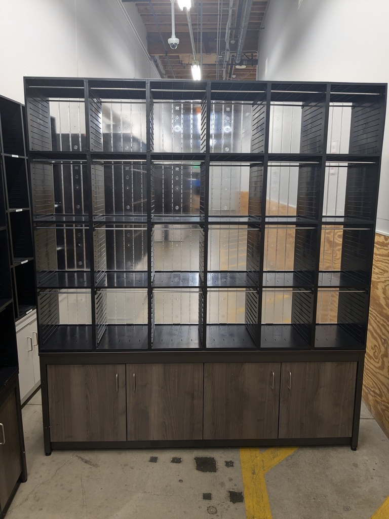 6 Column Cabinet - base: L72” x W16” x H24” cabinet: L72” x W16” x H56”